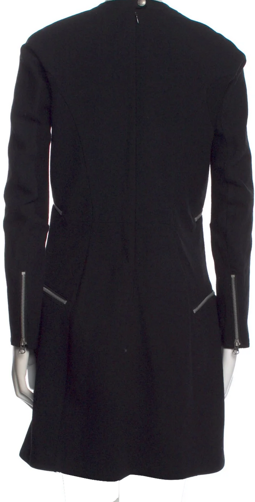 Comme des Garçons Japan. Black Wool Blend Mini Dress