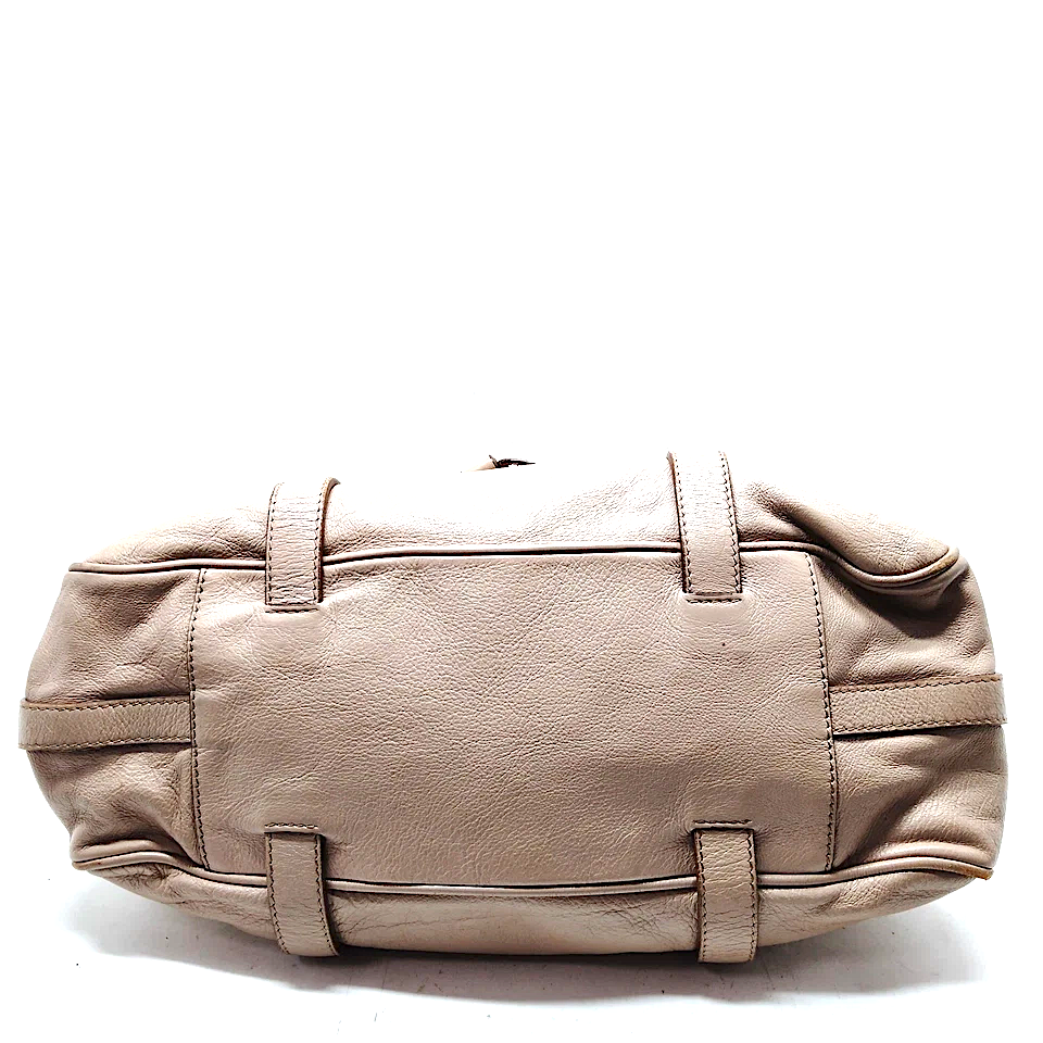 CELINE PARIS. Vintage Beige Leather Shoulder Bag / Hand Bag