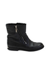 Burberry UK. Black Textured :Leather Zip Casual Booties Black Size EUR 38
