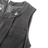Chanel Paris. Black Wool Silk Lining Flare Chanel Belted Dress