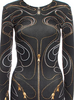 Alexander McQueen UK. (Sarah Burton Designer) Black Bodycon Printed Cotton/Elastane Blend Mini Dress