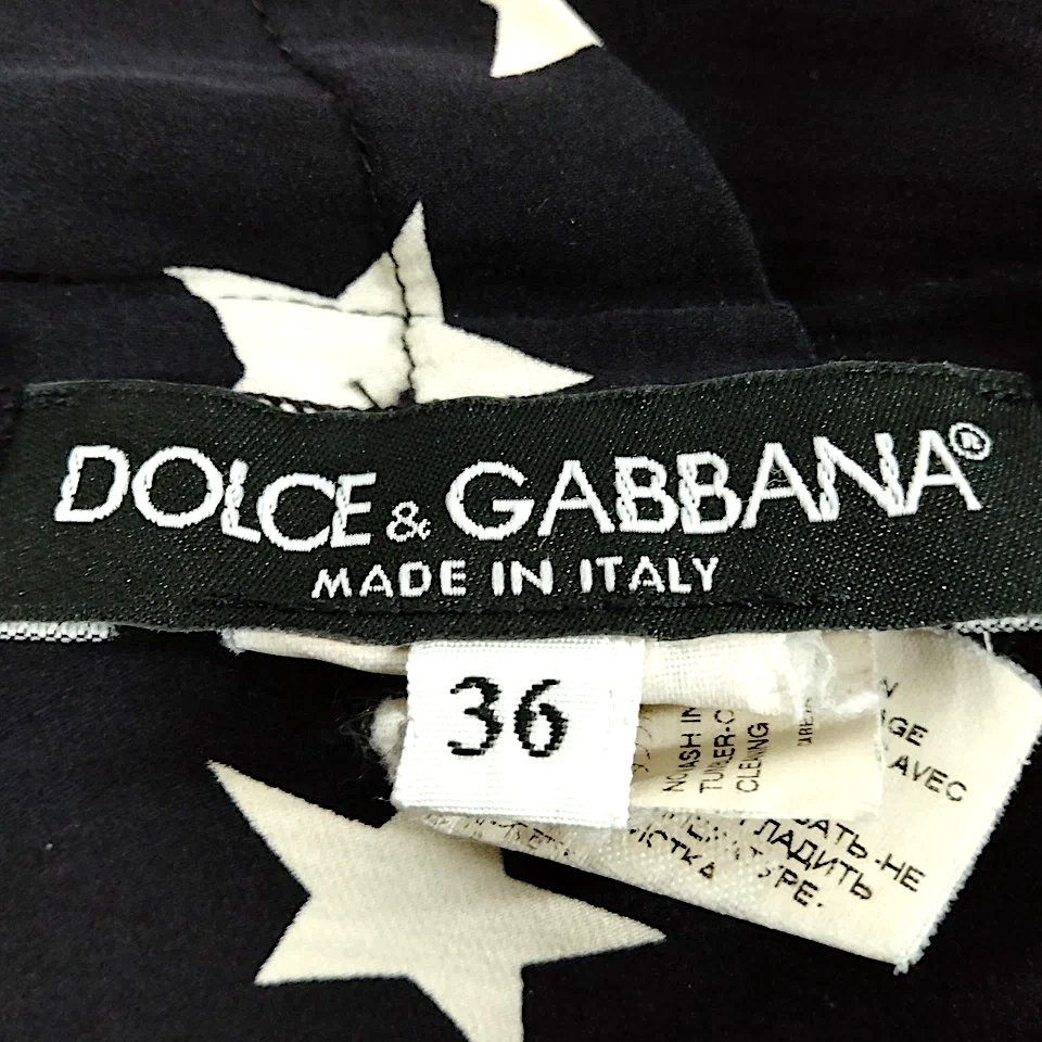 DOLCE&GABBANA ITALY. Black Silk, Cotton, Nylon Printed Dress