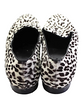 Saint Laurent Paris. White Leopard Print Ponyhair Slip On Flats Size 8.5