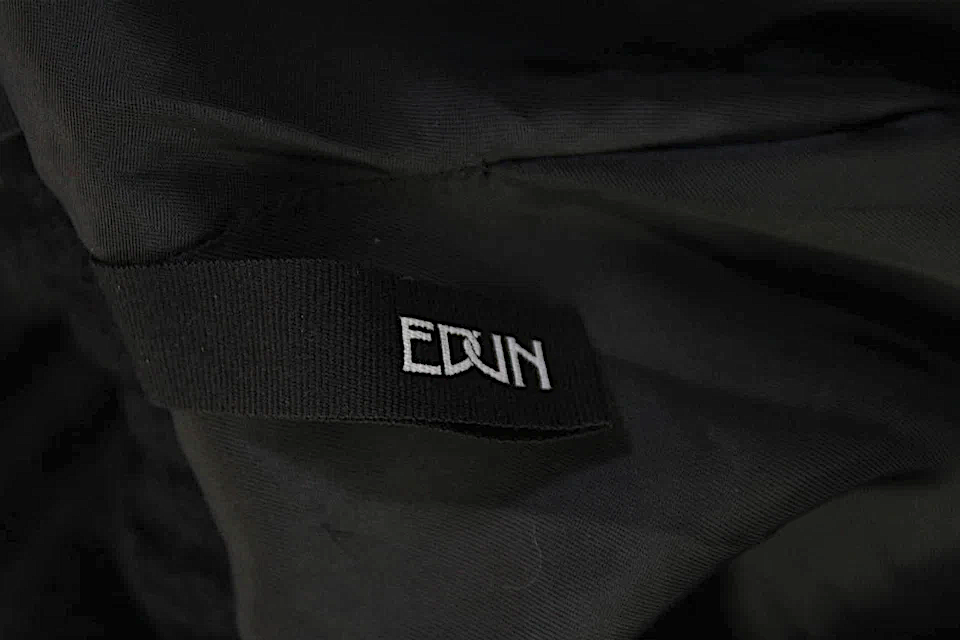 EDUN UK. Black Wool Knit Collared Long Sleeve Button Up Longline Coat