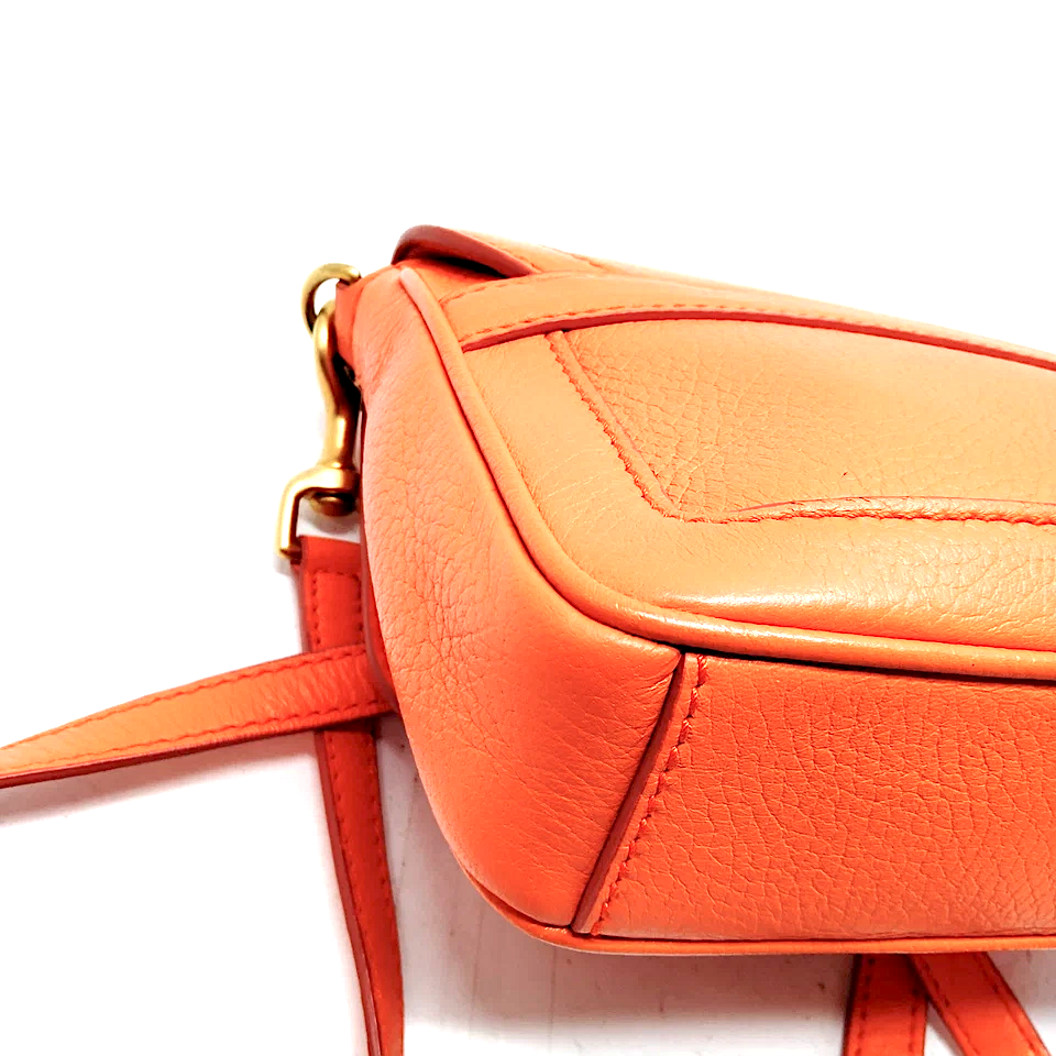 DolceGabbana Italy. Vintage Orange Leather Shoulder Bag / Crossbody Bag