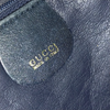 Gucci Italy. Navy Leather Lambskin Leather Bamboo Handles Long Strap Shoulder Bag / Hand Bag