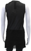 Rick Owens Paris. Black Semi-Sheer Silk Draped Sleeveless V Neck Top
