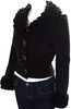 Dolce and Gabbana Italy. Black Wool Ruffled Collared Buttoned Blazer