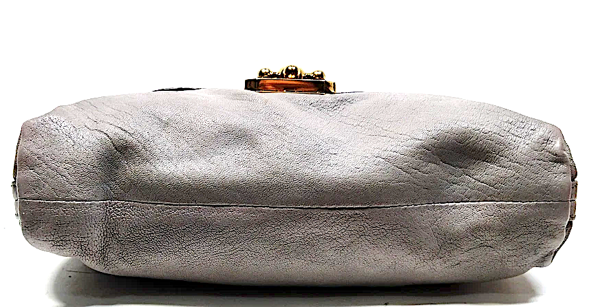 Chloe Paris. Phoebe Philo. Vintage Gray Leather Mini Shoulder Bag / Hand Bag / Crossbody Bag