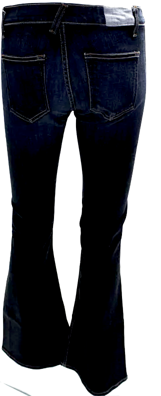 Elizabeth & James NY. Textile. Dark Blue Jimi Mid Rise Wide Flare Jeans