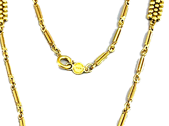 Vintage Goldplated Modernist Statement Pendant Necklace Signed