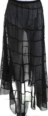 HELMUT LANG Grey w/Black Accents Silk Printed Top