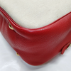 Hermes Paris. NWOT. Beige Canvas w/ Red Leather Trim & Sides Shoulder Bag