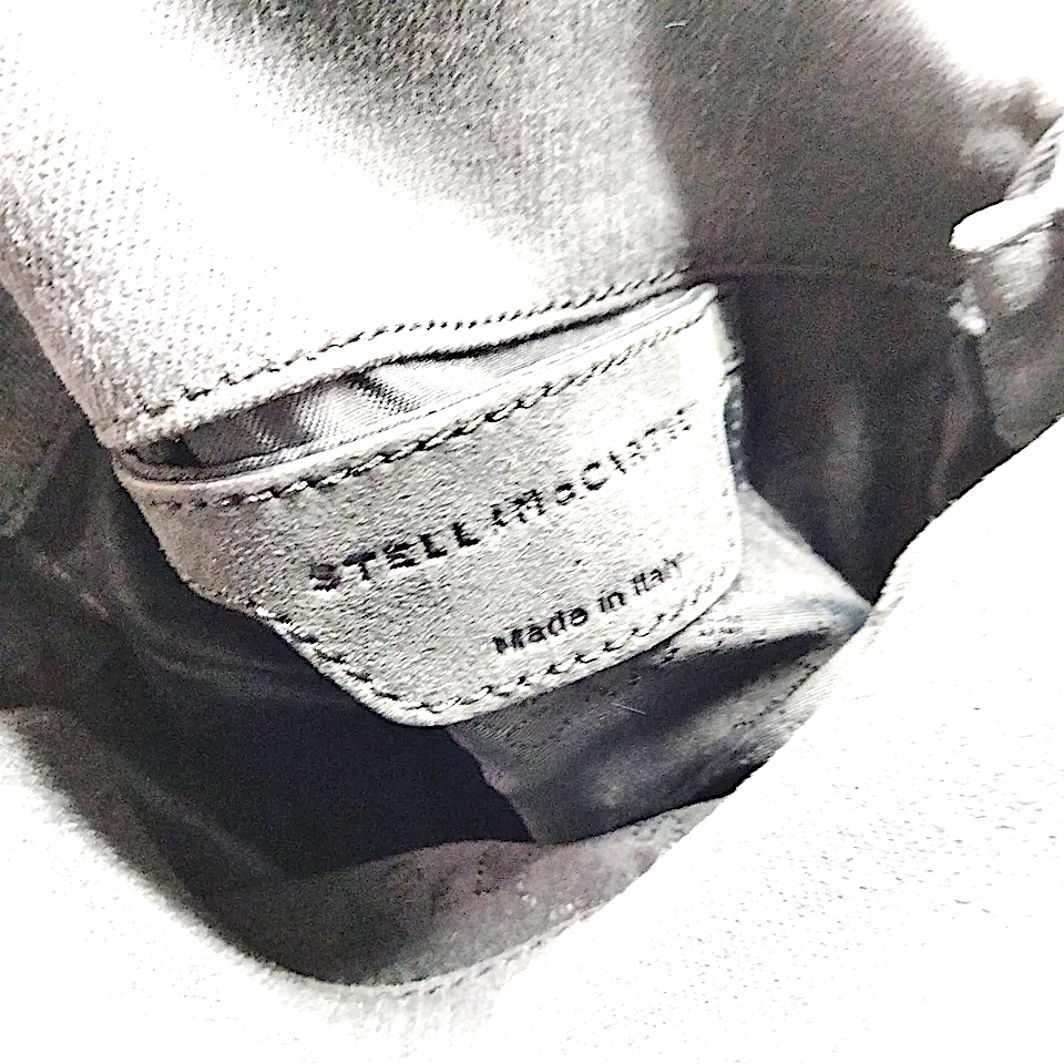 Stella McCartney UK. Black Denim Falabella Star Bag Silver Hardware Shoulder Bag