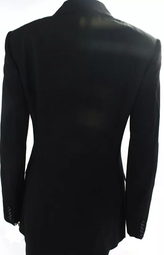 Dolce & Gabbana Italy. Black Wool Long Button Up Blazer Jacket