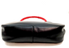 Gucci Italy. Black Leather Red Bamboo Handle Shoulder Bag