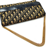 Christian Dior Paris. Navy Blue Leather and Canvas Hand Bag / Shoulder Bag