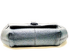 LOEWE MADRID. Black Pebbled Leather Silver Hardware Mini Shoulder Bag