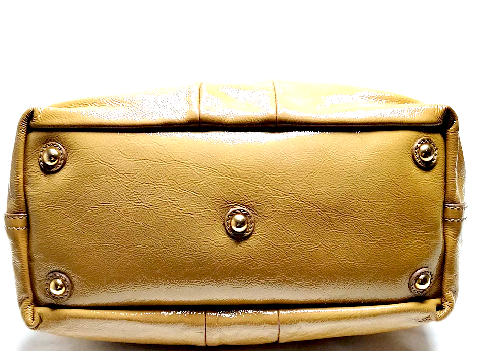 Yves Saint Laurent Paris. Honey Color "Wet Look" Coated Shoulder Bag / Hand Bag