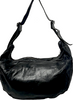 REN JAPAN. Black Lambskin Leather Crossbody Sling/Hobo Style Shoulder Bag