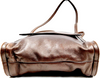 LOEWE MADRID. Brown/Bronze Leather Messenger Style Shoulder Bag