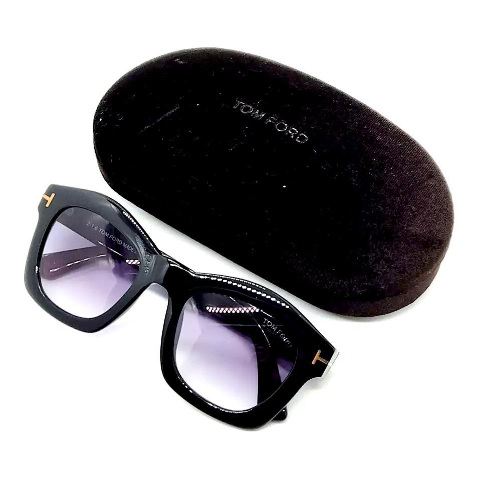 Tom Ford. Black Acetate Unisex Ltd. Edition Sunglasses TF431 01Z w/Case