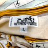 Hermes Paris. Silk/Cotton/Cashmere Scarf Print Half Button Top