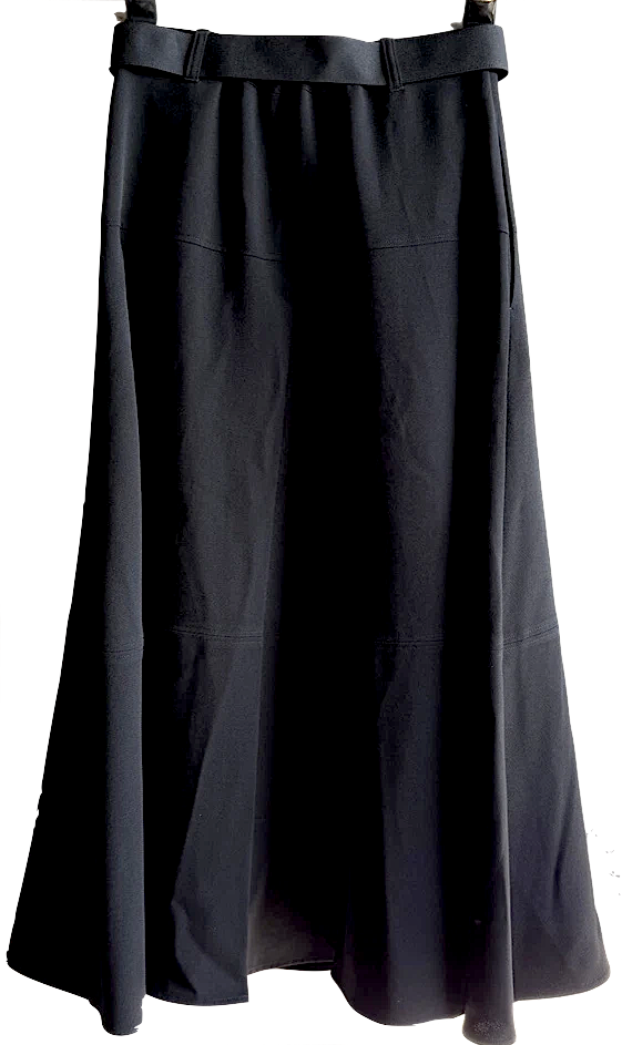 United Tokyo Japan. Base Black Polyester Blend A-Line Maxi Skirt
