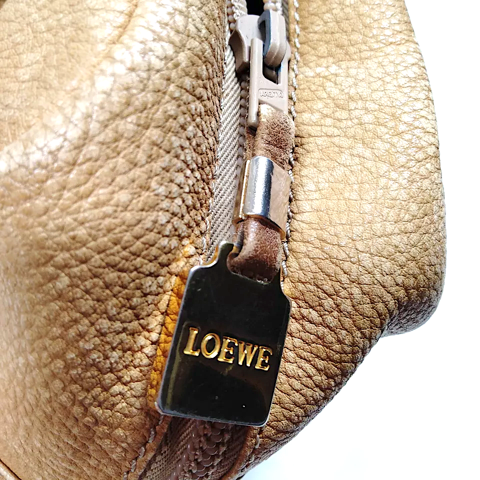 LOEWE MADRID. Honey Brown Leather Handbag / Shoulderbag