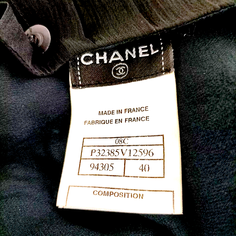 Chanel Paris. Black Sillk Belted Long Dress