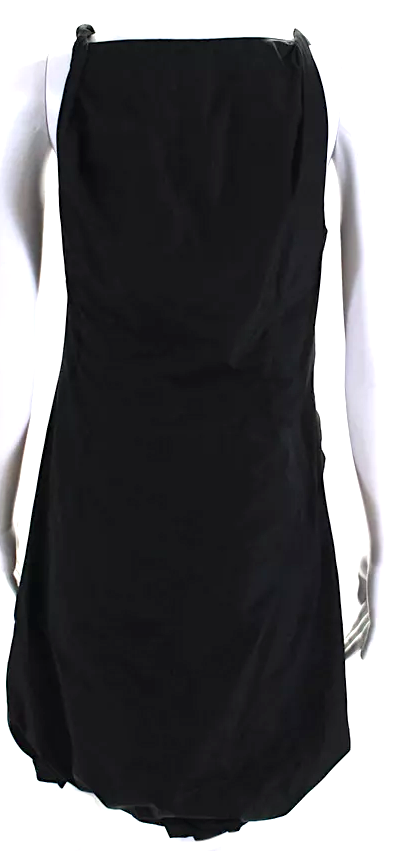 Dolce & Gabbana D&G Italy. Black Ruched Front Zip V Neck Dress