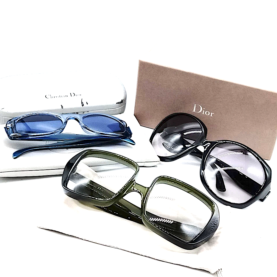 DIOR PARIS. VINTAGE 3 Pairs (PRICED SEPARATELY, READ DESCRIPTION)  HAND POURED ACETATE, 230 TO 300 PAIR