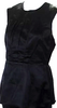 Prada Italy. Black Solid Black Crew Neck Sleeveless Zip Back Peplum Blouse Top