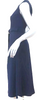 Whistles UK. Navy Crepe Sleeveless Belted Midi Dress