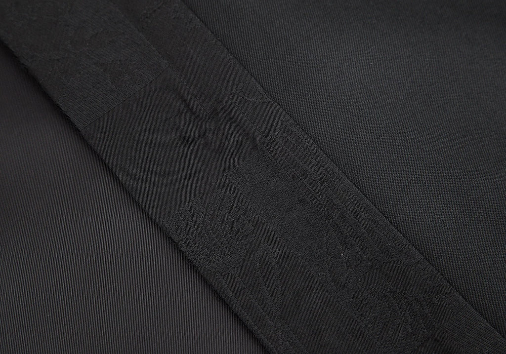 HOMMA JAPAN. Black Wool Gabardine Switching Design Skirt