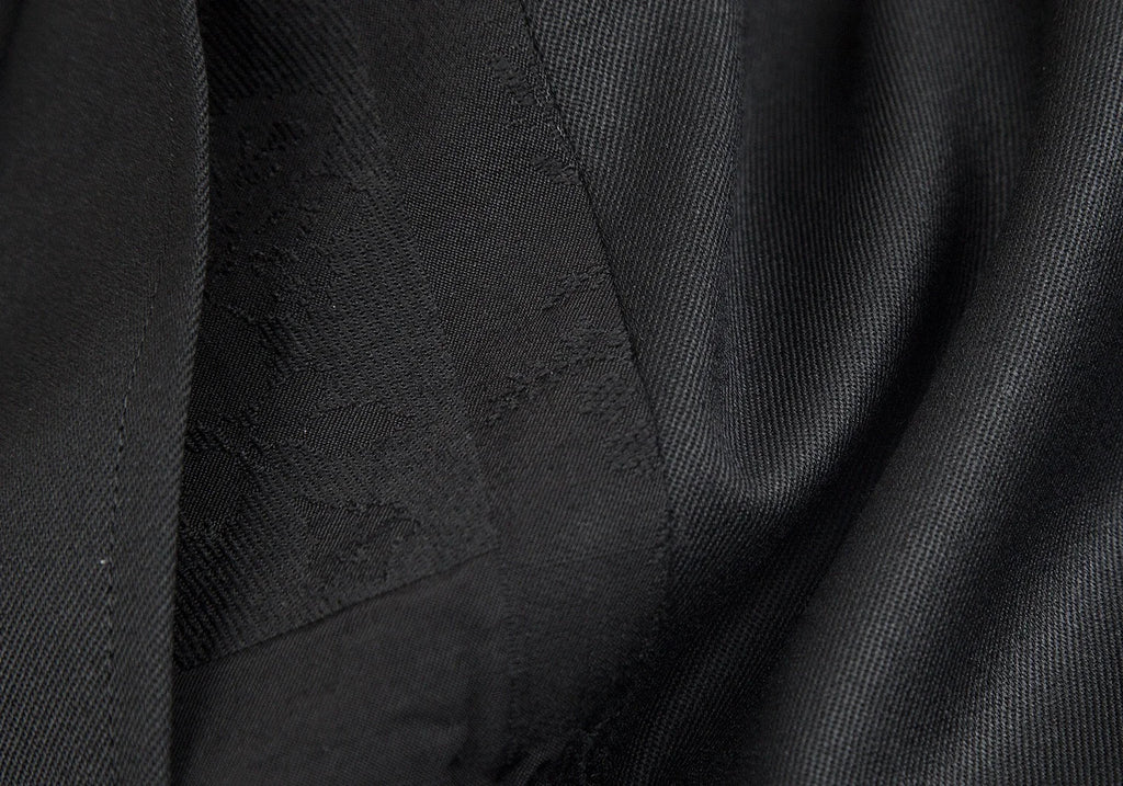 HOMMA JAPAN. Black Wool Gabardine Switching Design Skirt