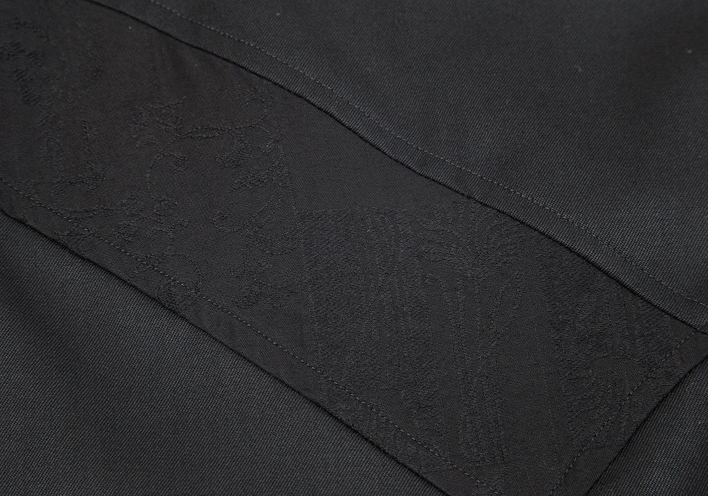 HOMMA JAPAN. Black Wool Gabardine Switching Design Skirt