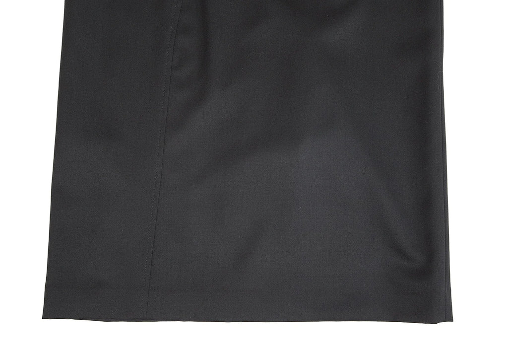 HOMMA JAPAN. Black Wool Gabardine Switching Design Skirt