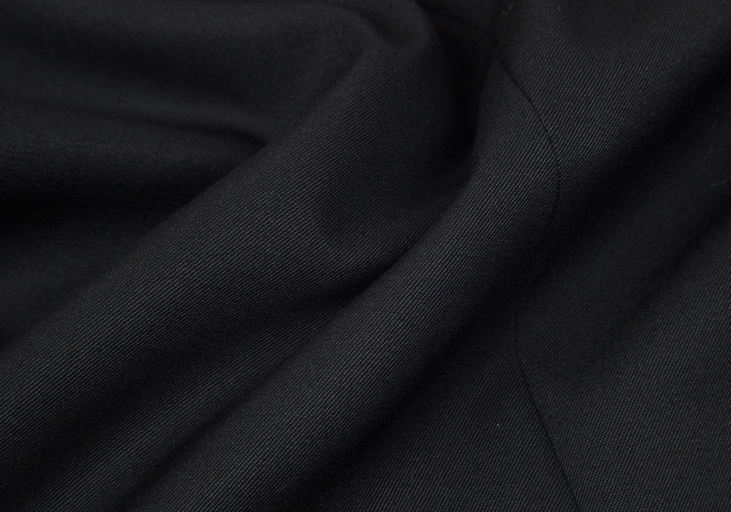 HOMMA Japan. Black Wool Gabardine Switching Design Long Skirt