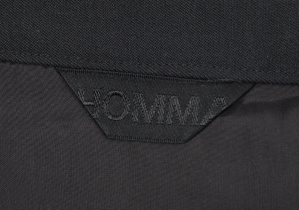 HOMMA Japan. Black Wool Gabardine Switching Design Long Skirt