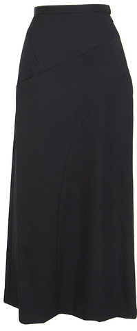 Yohji Yamamoto Japan. FEMME. Black Wool Cut Out Hollow Slit Design Skirt