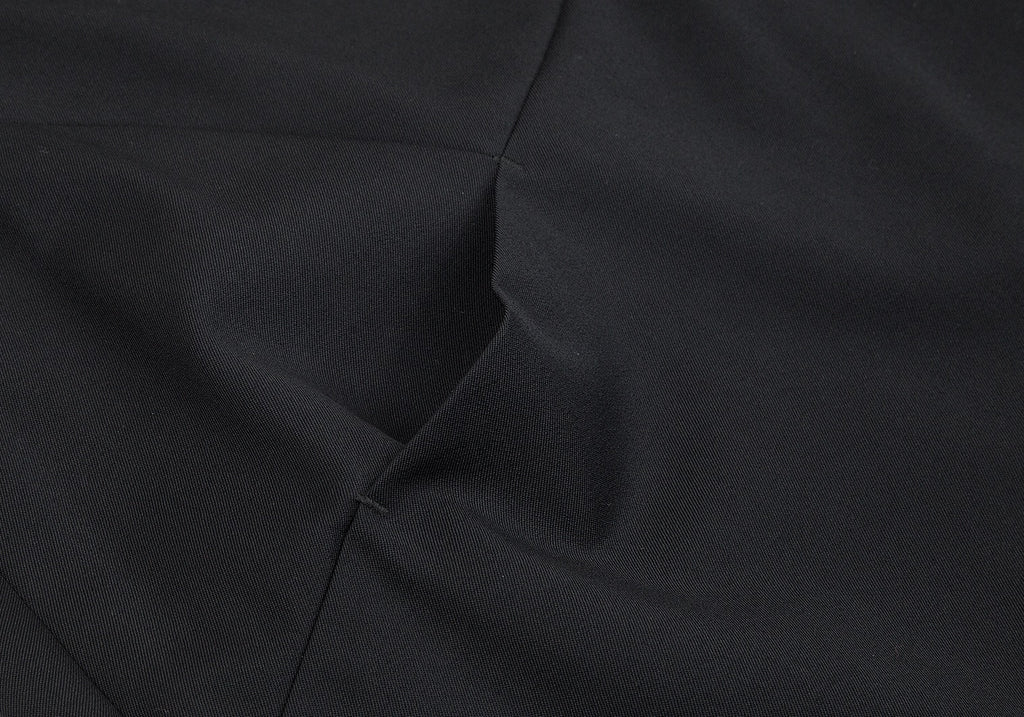 HOMMA Japan. Black Wool Gabardine Switching Design Long Skirt