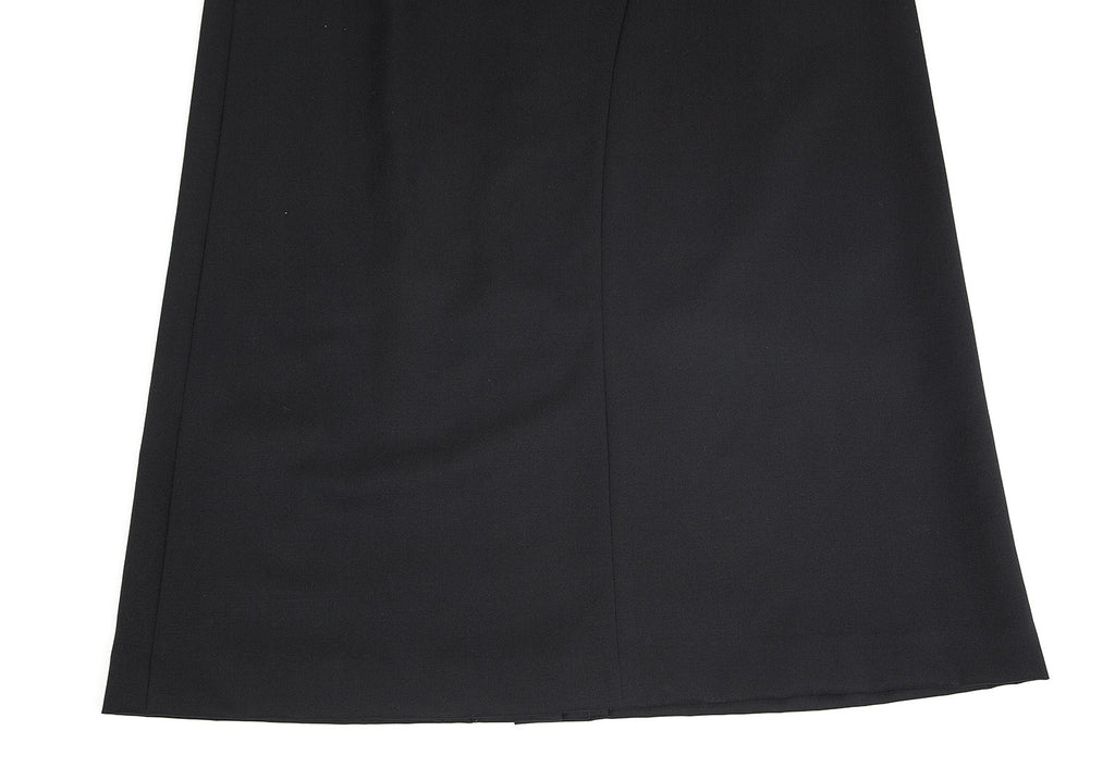 HOMMA Japan. Black Wool Gabardine Switching Design Long Skirt