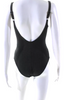Gottex NEW. NWT. Black Metallic Abstract Print V-Back One Piece Swimsuit Size 6