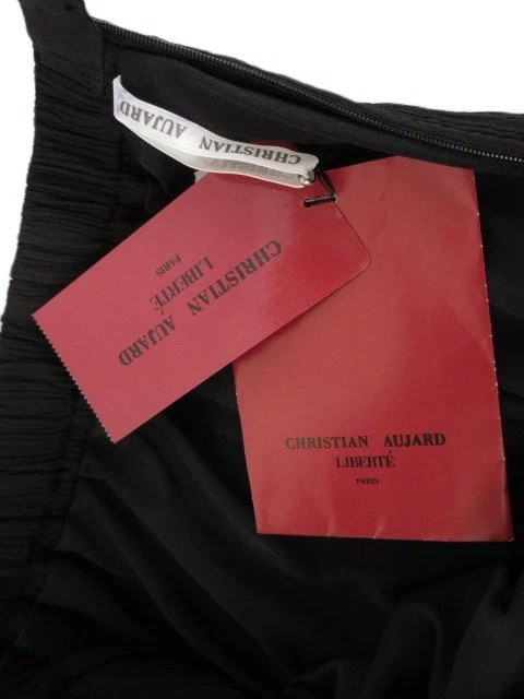 Christian Aujard NEW W TAGS. Black Chiffon Dot Long Maxi Skirt