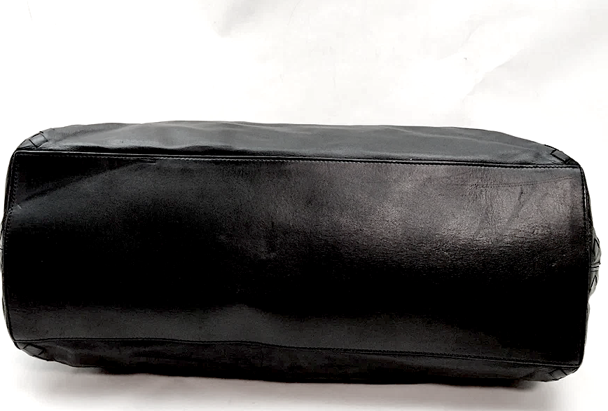 Bottega Veneta Italy Black Leather Large Shoulder Bag / Tote Bag