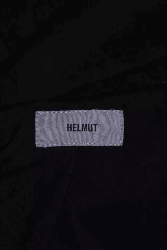 Helmut Lang NY. Black Polymaide Blend Notched Lapel Asymmetrical Zip Motorcycle Jacket