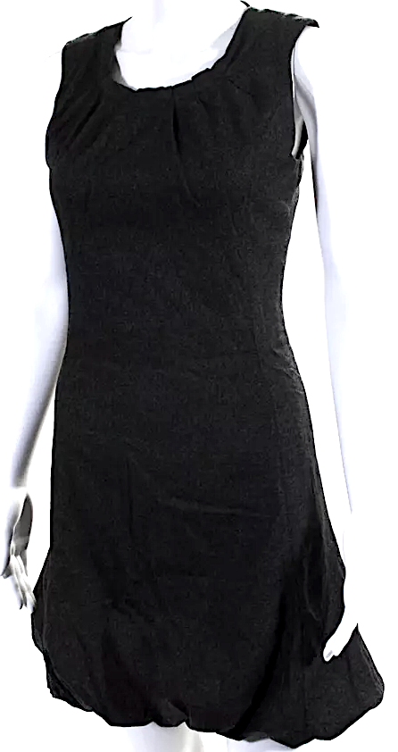 Dolce & Gabbana D&G Italy. Gray Wool Back Zip Scoop Neck Mini Sheath Dress