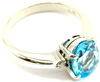 Chesterfields UK. Estate Blue Topaz/Diamonds Ring Set in Platinum (Marked PT900)