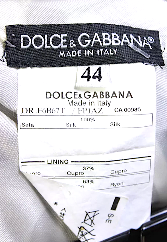 Dolce & Gabbana Italy.  Brown Floral Scoop Neck Sleeveless Cupro Fabric Dress